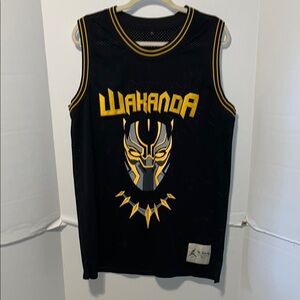 Men’s Black and Yellow Wakanda Basketball Jersey previously loved